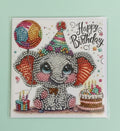 Sparkle Party Elephant Birthday Card