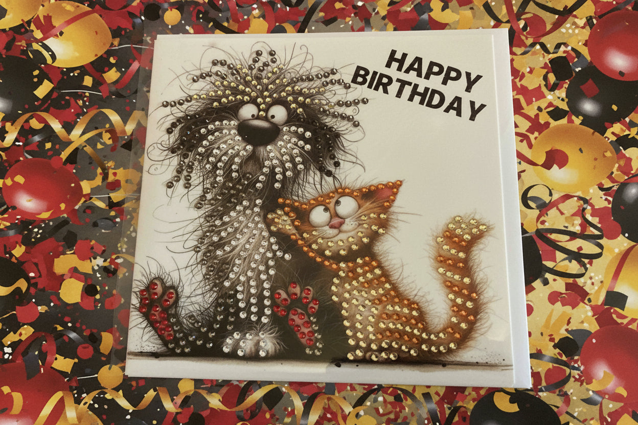 Sparkle Paws Birthday Card