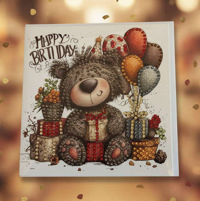 Gemstone Celebration Bear Card