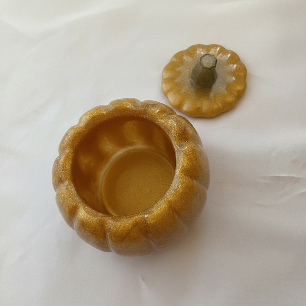 Pumpkin Box - Lid Off - Pale Cream